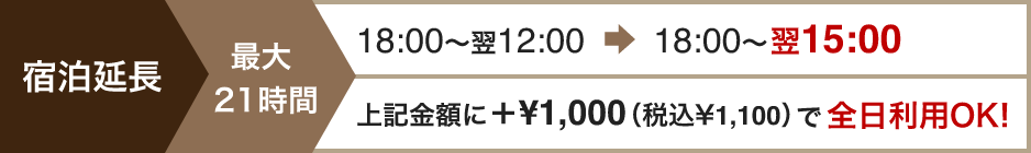 宿泊延長の表