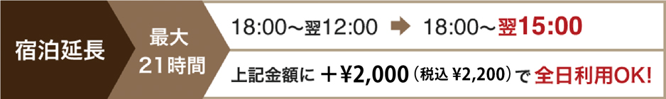 宿泊延長の表